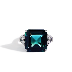 Greenish-Blue Natural Sapphire Ring
