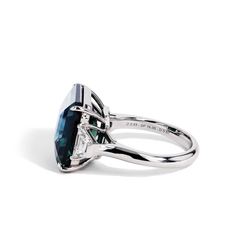 Greenish-Blue Natural Sapphire Ring