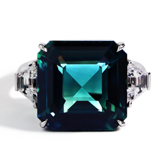 Greenish-Blue Natural Sapphire Ring