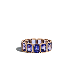 11 Carat Blue and Purple Sapphire Eternity Ring