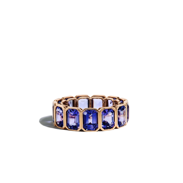 11 Carat Blue and Purple Sapphire Eternity Ring