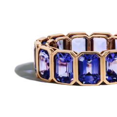 11 Carat Blue and Purple Sapphire Eternity Ring