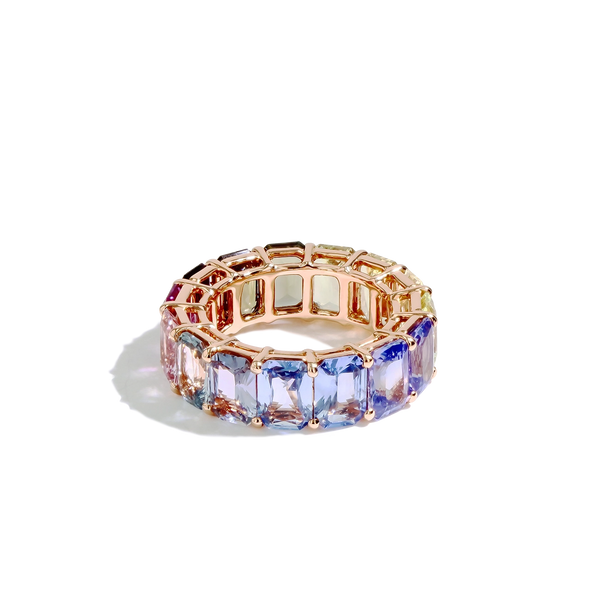 13 Carat Madagascar Multi-Color Sapphire Eternity Band