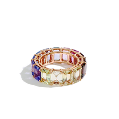 13 Carat Madagascar Multi-Color Sapphire Eternity Band