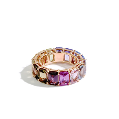 13 Carat Madagascar Multi-Color Sapphire Eternity Band