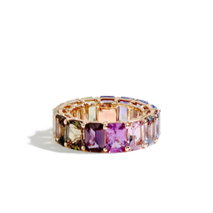 13 Carat Madagascar Multi-Color Sapphire Eternity Band
