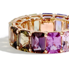 13 Carat Madagascar Multi-Color Sapphire Eternity Band