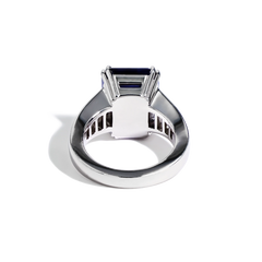 Blue Sapphire and Diamond Side Stone Ring