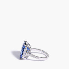 13 Carat Madagascar Sapphire Ring in 18K White Gold