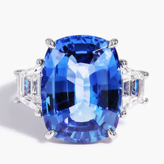13 Carat Madagascar Sapphire Ring in 18K White Gold