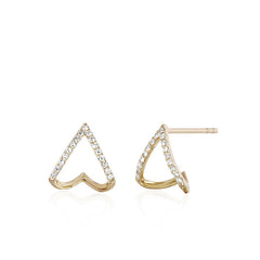 EF Collection Mini Diamond Chevron Wrap Earrings