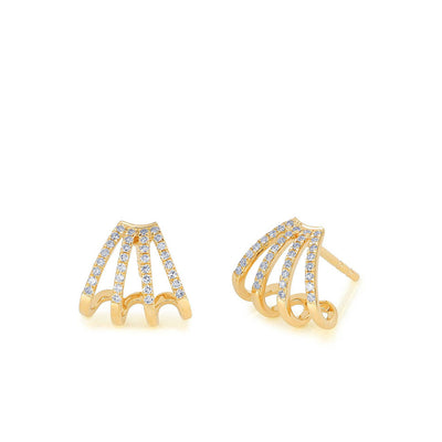 EF Collection Multi Diamond Huggie Earrings - EF Collection product