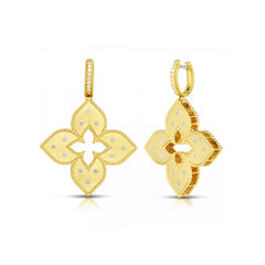 Roberto Coin Venetian Princess Flower Diamond Drop Earrings