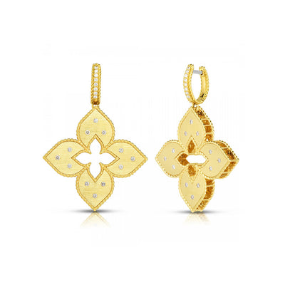 Roberto Coin Venetian Princess Flower Diamond Drop Earrings - Roberto Coin product