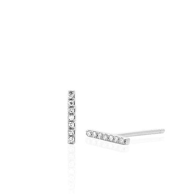 EF Collection Mini Diamond Bar Stud Earrings - EF Collection product
