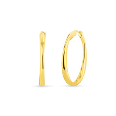 Roberto Coin Large Gold Oval Hoop Earrings