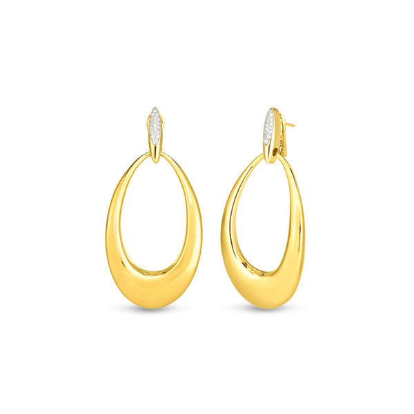 Roberto Coin Oval Drop Diamond Earrings