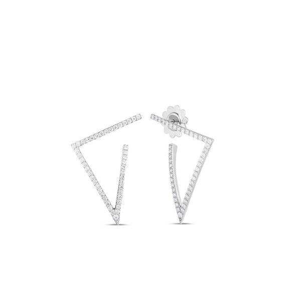 Roberto Coin Diamond Triangle Drop Earrings