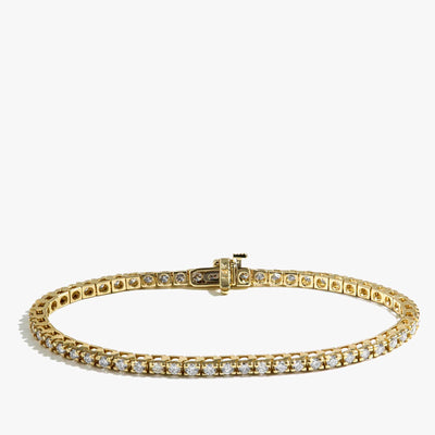 3 Carat Natural Diamond Tennis Bracelet in 14k Yellow Gold - Private Label product