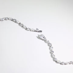 Private Label Pear Paraiba Diamond Necklace in 18K White Gold