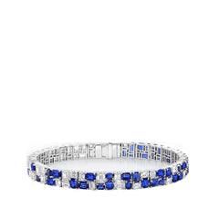 Private Label Blue Sapphire and Diamond Mosaica Bracelet
