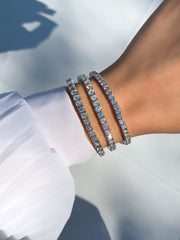 7.5 Carat Natural Diamond Tennis Bracelet in 14k White Gold
