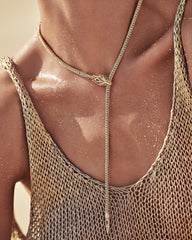 John Hardy Diamond Naga Gold Lariat Necklace