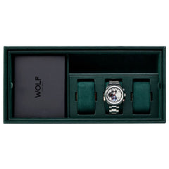 WOLF The Den 4-Piece Watch Winder Safe in Green