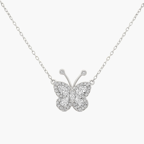 Private Label Diamond Butterfly Necklace