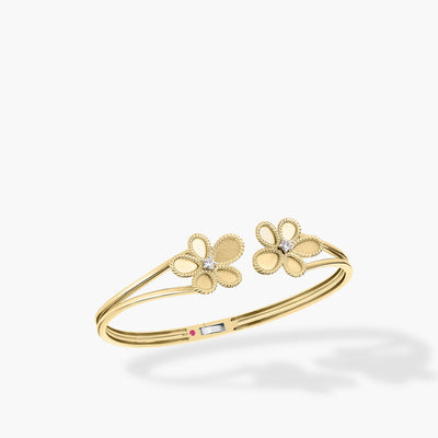 Roberto Coin Jasmine Two-Tone Double Diamond Flower Bangle - Roberto Coin product