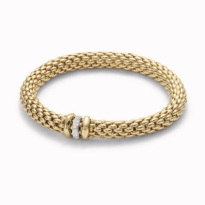 Fope Love Nest Yellow Gold Diamond Woven Bracelet - Fope product
