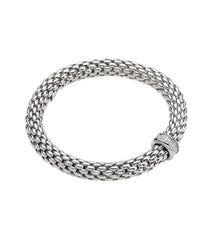 Fope Flex'it White Gold and Diamond Station Bracelet