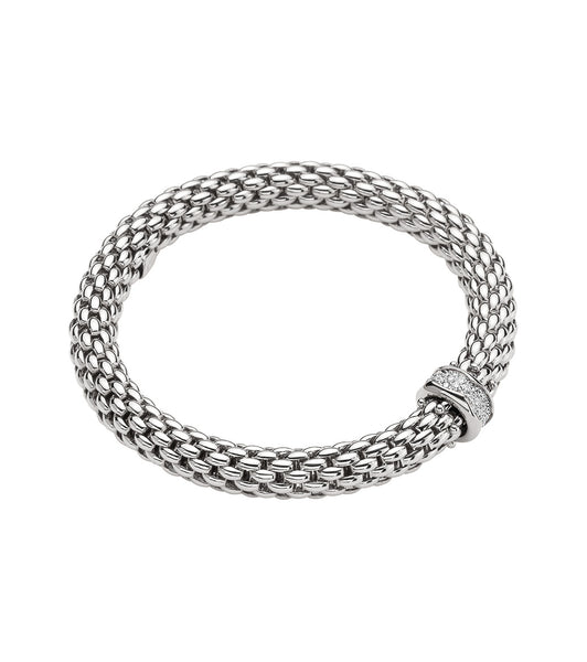 Fope Flex'it White Gold and Diamond Station Bracelet