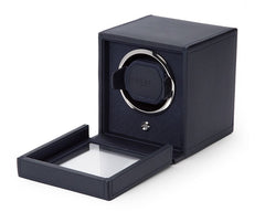 Wolf Cub Single Winder With Cover in Navy Leather