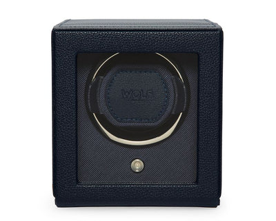 Wolf Cub Single Winder With Cover in Navy Leather - Wolf product