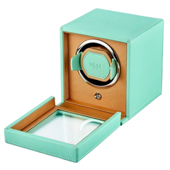 WOLF Cub Single Watch Winder with Cover in Mint and Peach