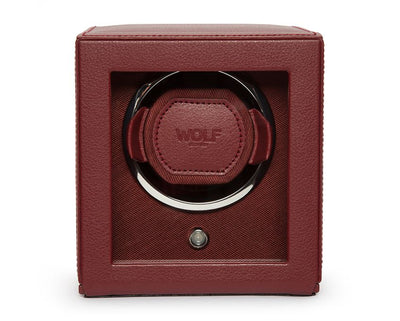 Wolf Cub Single Winder With Cover in Bordeaux Leather - Wolf product