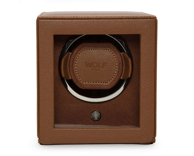 Wolf Cub Single Winder With Cover in Cognac Leather - Wolf product