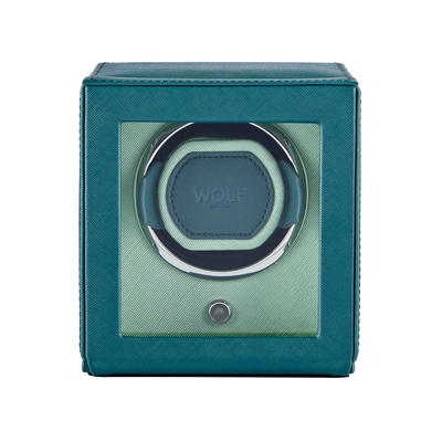 WOLF Cub Single Watch Winder with Cover in Teal and Mint - WOLF product