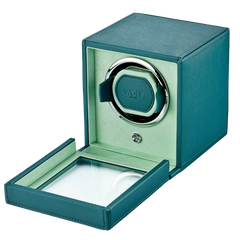 WOLF Cub Single Watch Winder with Cover in Teal and Mint