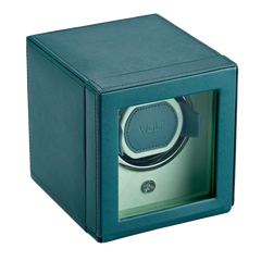 WOLF Cub Single Watch Winder with Cover in Teal and Mint