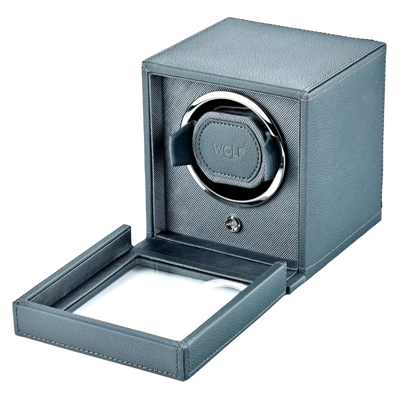 WOLF Cub Single Watch Winder with Cover in Future Gray