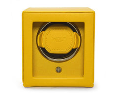 Wolf Cub Single Winder With Cover in Yellow Leather
