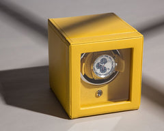 Wolf Cub Single Winder With Cover in Yellow Leather