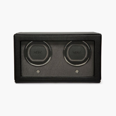 WOLF Cub Double Watch Winder in Black Vegan Leather - Wolf product