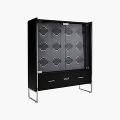 WOLF Watch Winder 12-piece Cabinet in Viceroy Black
