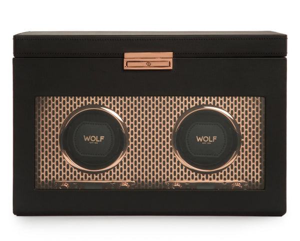 Wolf Axis Double Watch Winder Storage in Copper