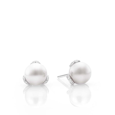 Mikimoto Embrace White South Sea Pearl Diamond Stud Earrings - Mikimoto product
