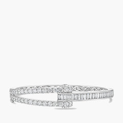 Charles Krypell 18K White Gold Hinged Bracelet