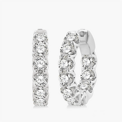 5 Carat Inside Out Diamond Hoop Earrings - .5"